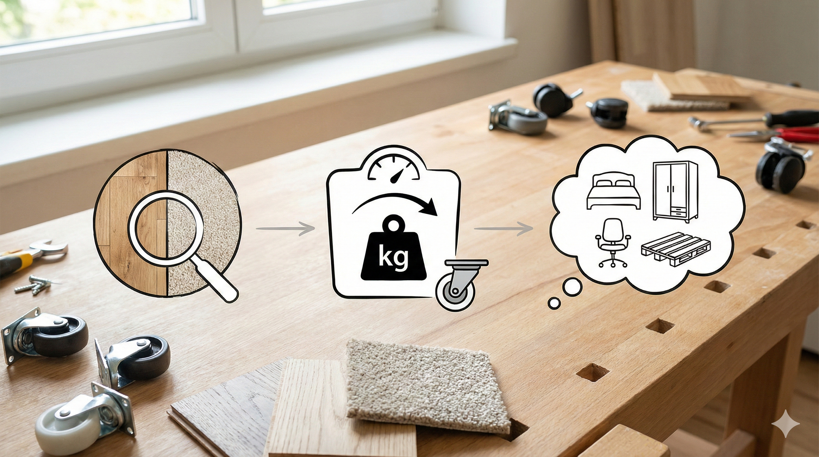 Möbelrollen-Finder: So wählst du die perfekte Rolle für deine Möbel