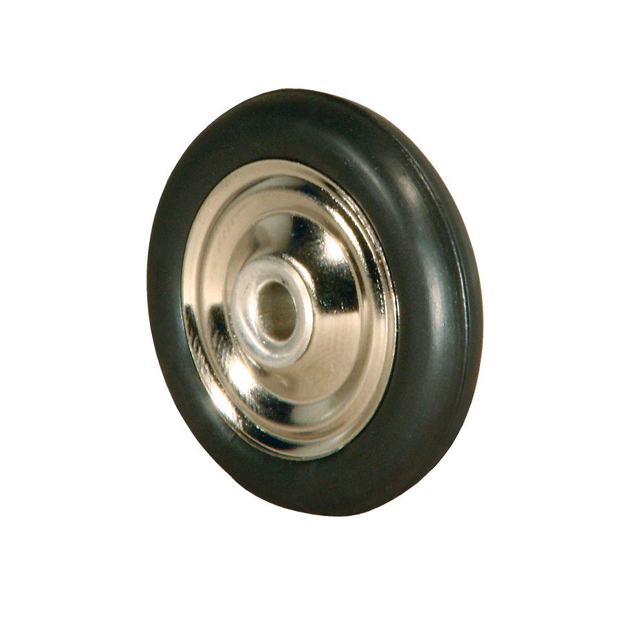 Diskusrad Ø 38 mm vernickelt, Kunststoffring schwarz