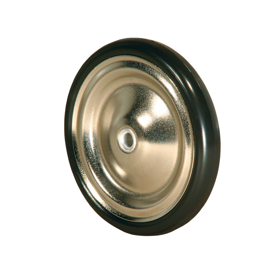 Diskusrad Ø 75 mm vernickelt, Kunststoffring schwarz