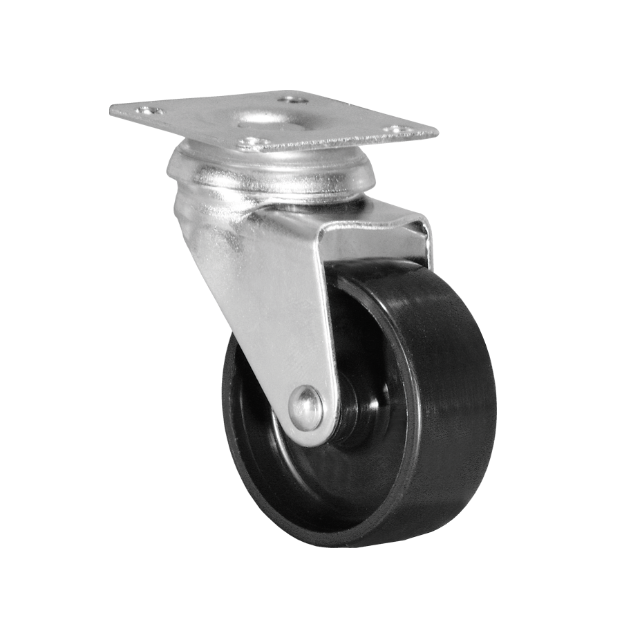 Ø 75 mm Apparaterolle mit harter Lauffläche, Anschraubplatte 60x60 mm