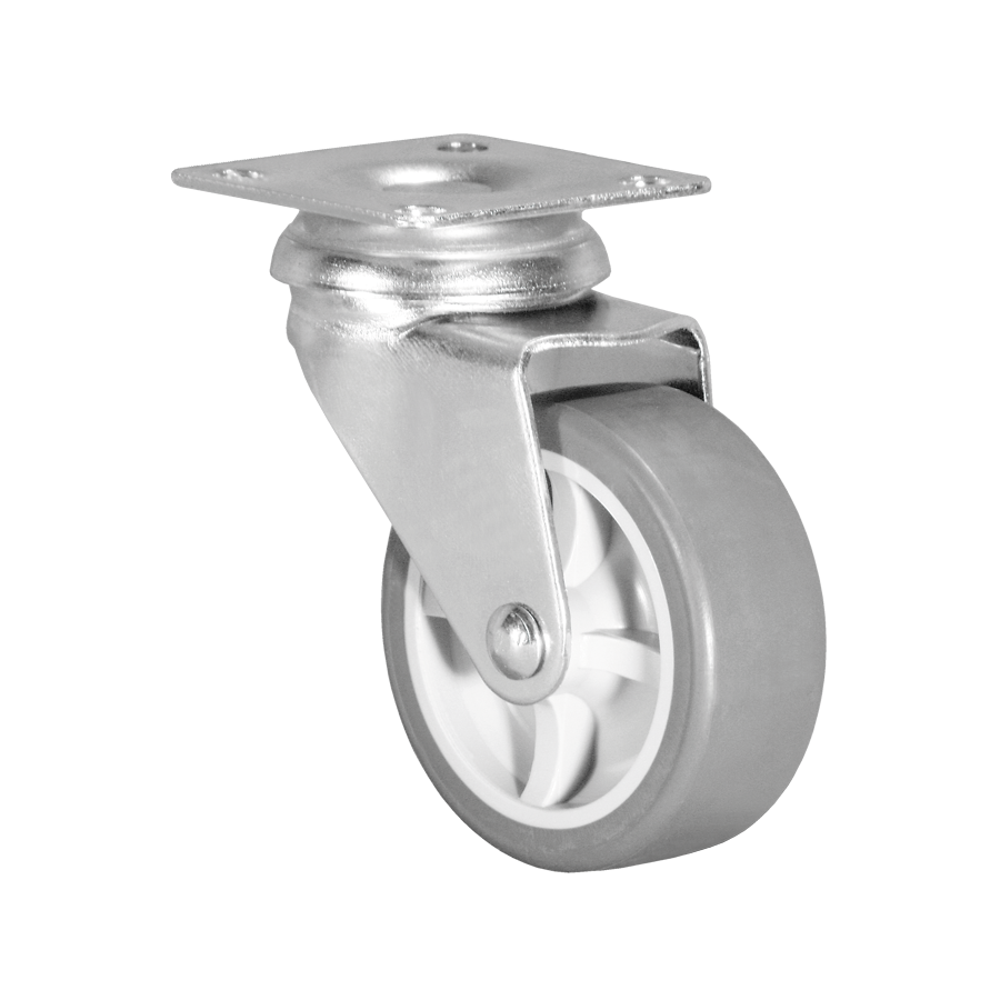 Ø 125 mm Apparaterolle mit weicher Lauffläche, Anschraubplatte 60x60 mm