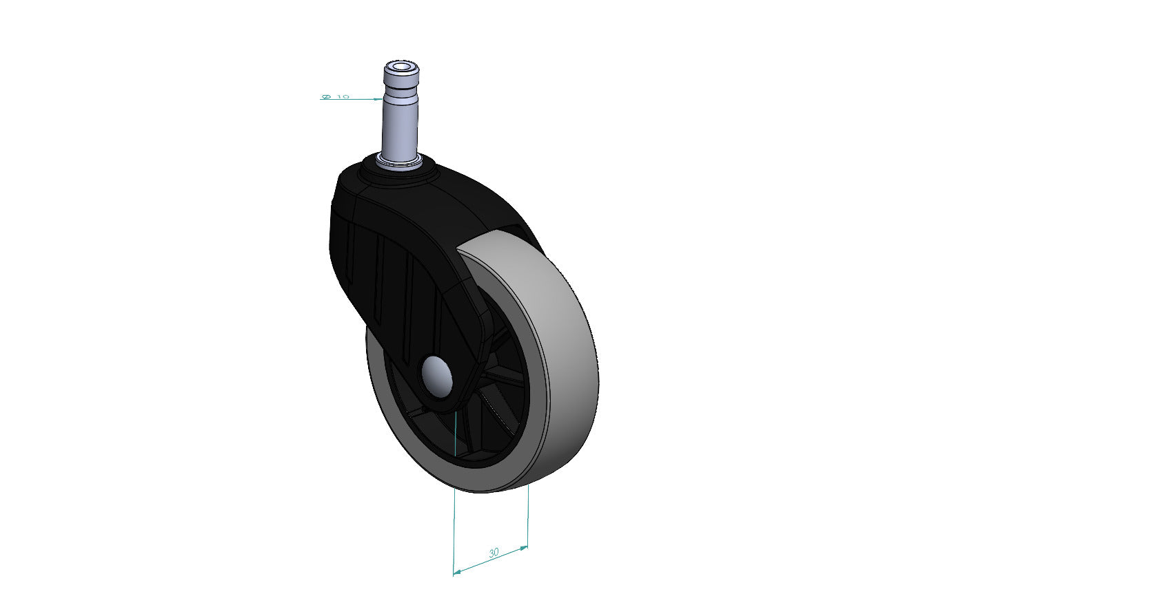 Kärcher Kehrmaschine Ersatzteil: Original Lenkrolle Ø75 mm für S 4 / S 6 & S 4 / S 6 Twin