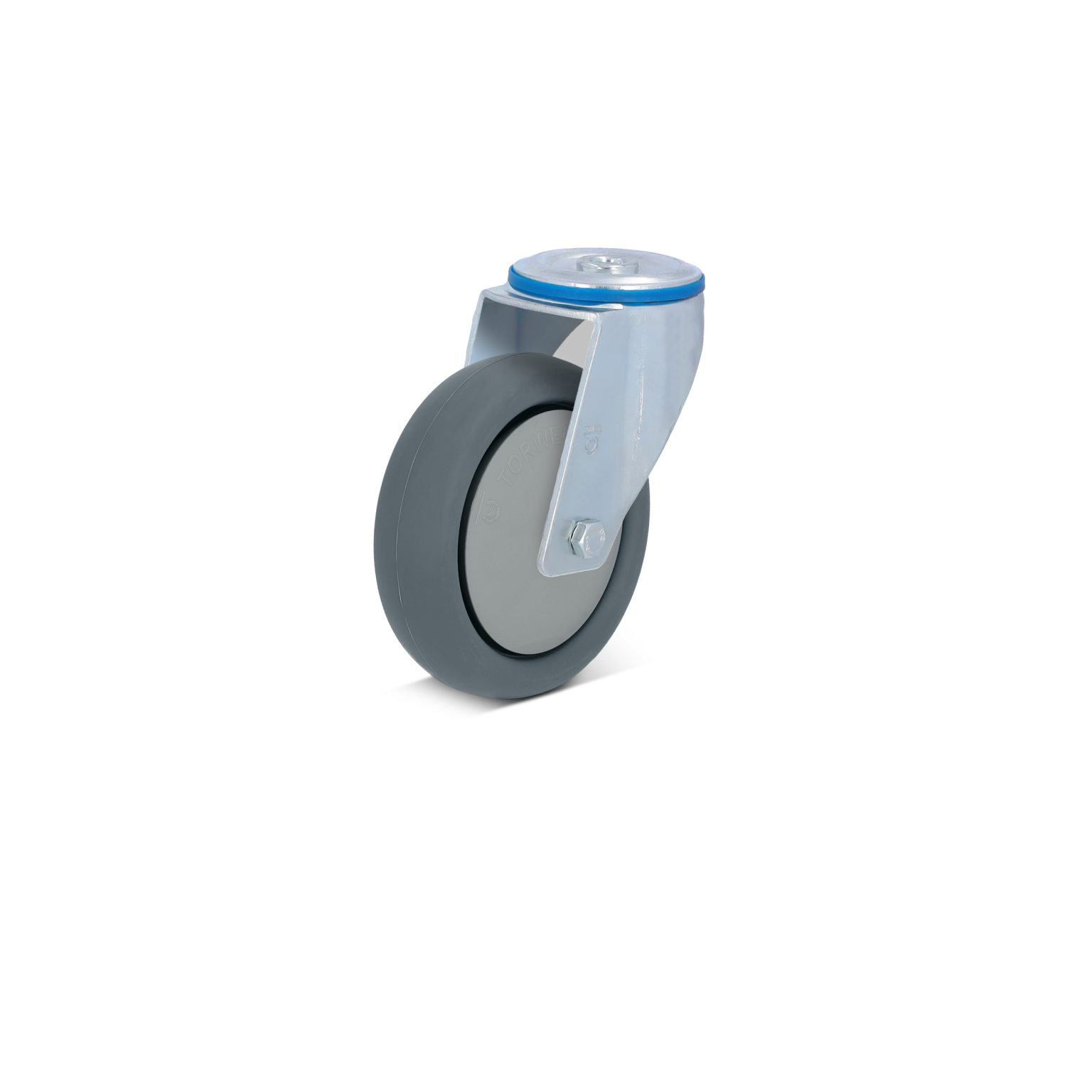 Ø 125 mm Apparaterolle mit weicher Lauffläche, Rückenloch