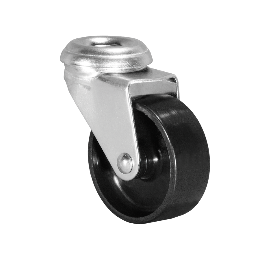 Ø 100 mm Apparaterolle mit harter Lauffläche, Rückenloch Ø 10,2 mm