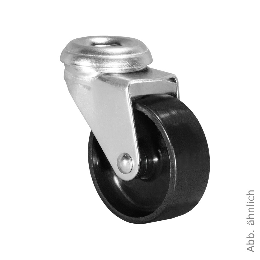 Ø 50 mm Apparaterolle mit harter Lauffläche, Rückenloch Ø 8,2 mm