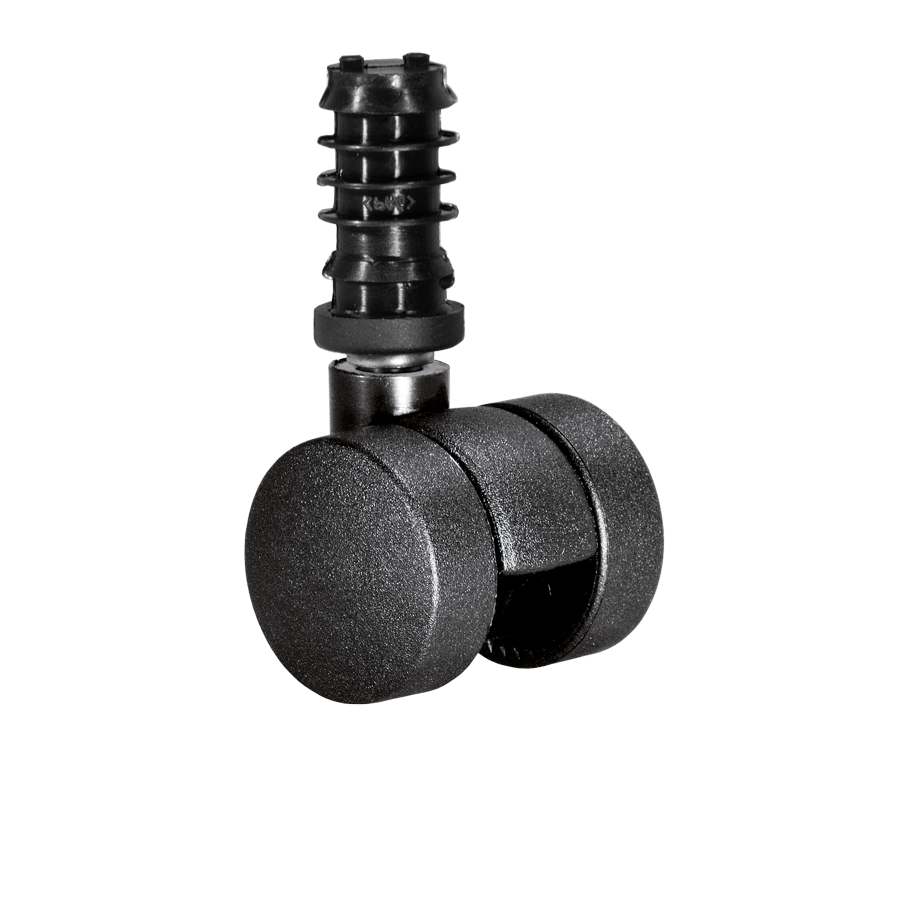 Doppelrolle Ø 35 mm mit harter Lauffläche, Klemmringstift Ø 8x58 mm, Befestigungshülse Ø 13x37 mm