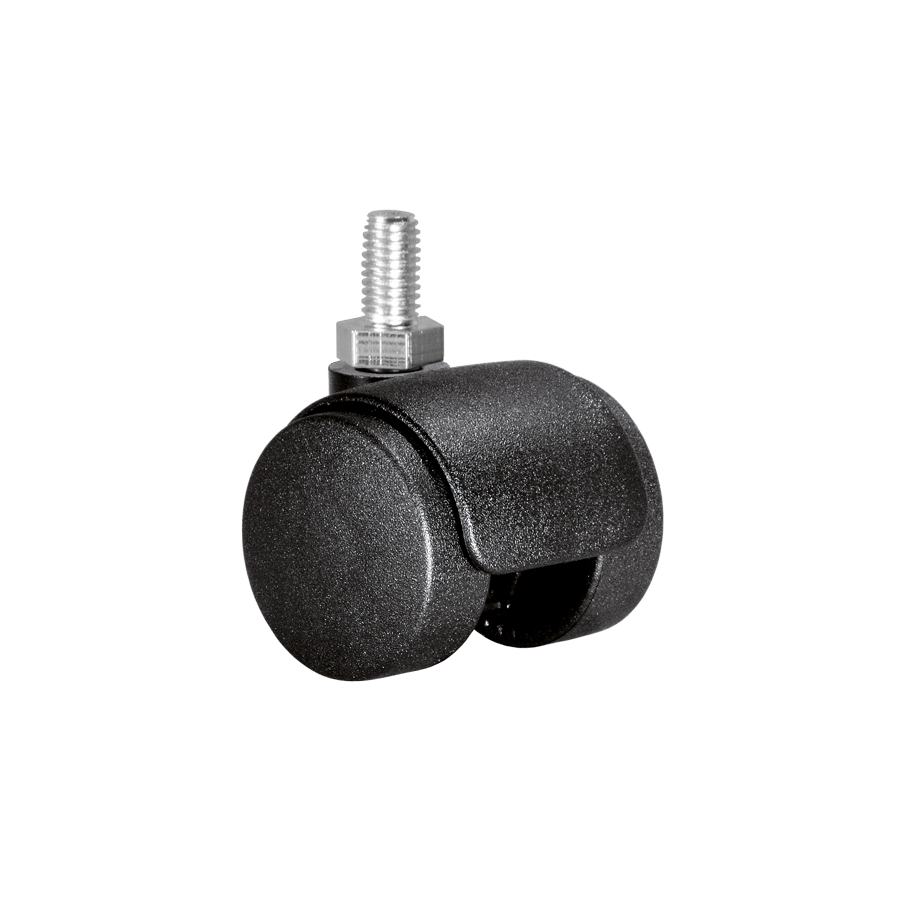 Doppelrolle Ø 35 mm mit harter Lauffläche, Gewindestift M10x15 mm