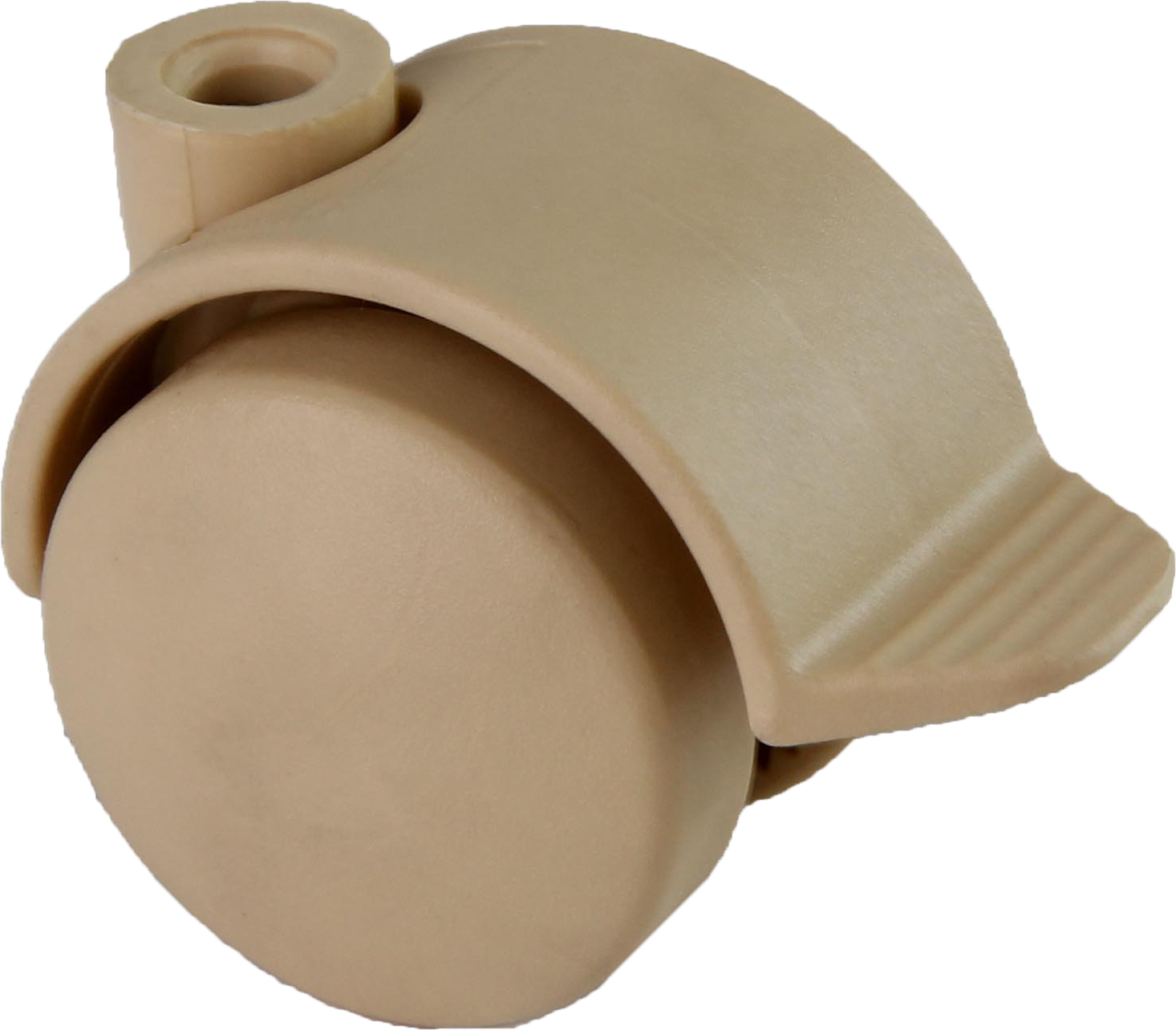 Doppelrolle Ø 40 mm mit harter Lauffläche und Feststeller, Bohrung Ø 8mm, sand