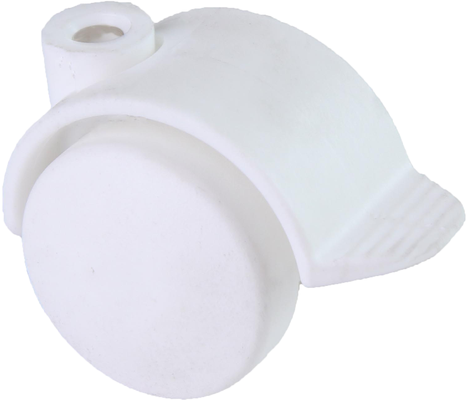 Doppelrolle Ø 40 mm mit harter Lauffläche und Feststeller, Bohrung Ø 8mm, weiss