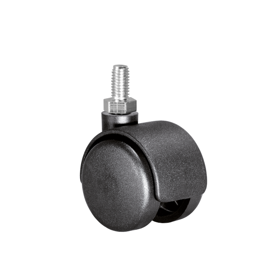Doppelrolle Ø 40 mm mit harter Lauffläche, Gewindestift M10x15 mm