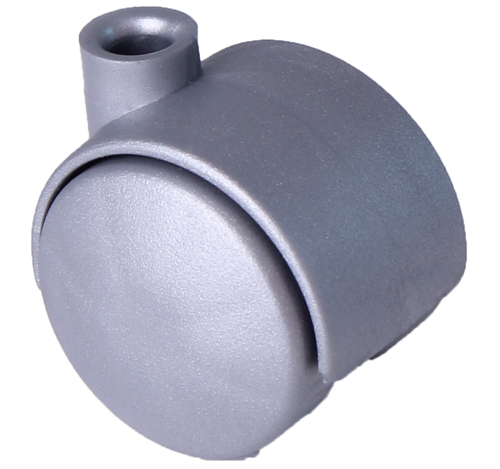 Doppelrolle Ø 40 mm mit harter Lauffläche, Bohrung 8mm, silber