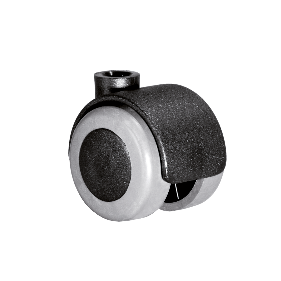 Doppelrolle Ø 40 mm mit weicher Lauffläche grau