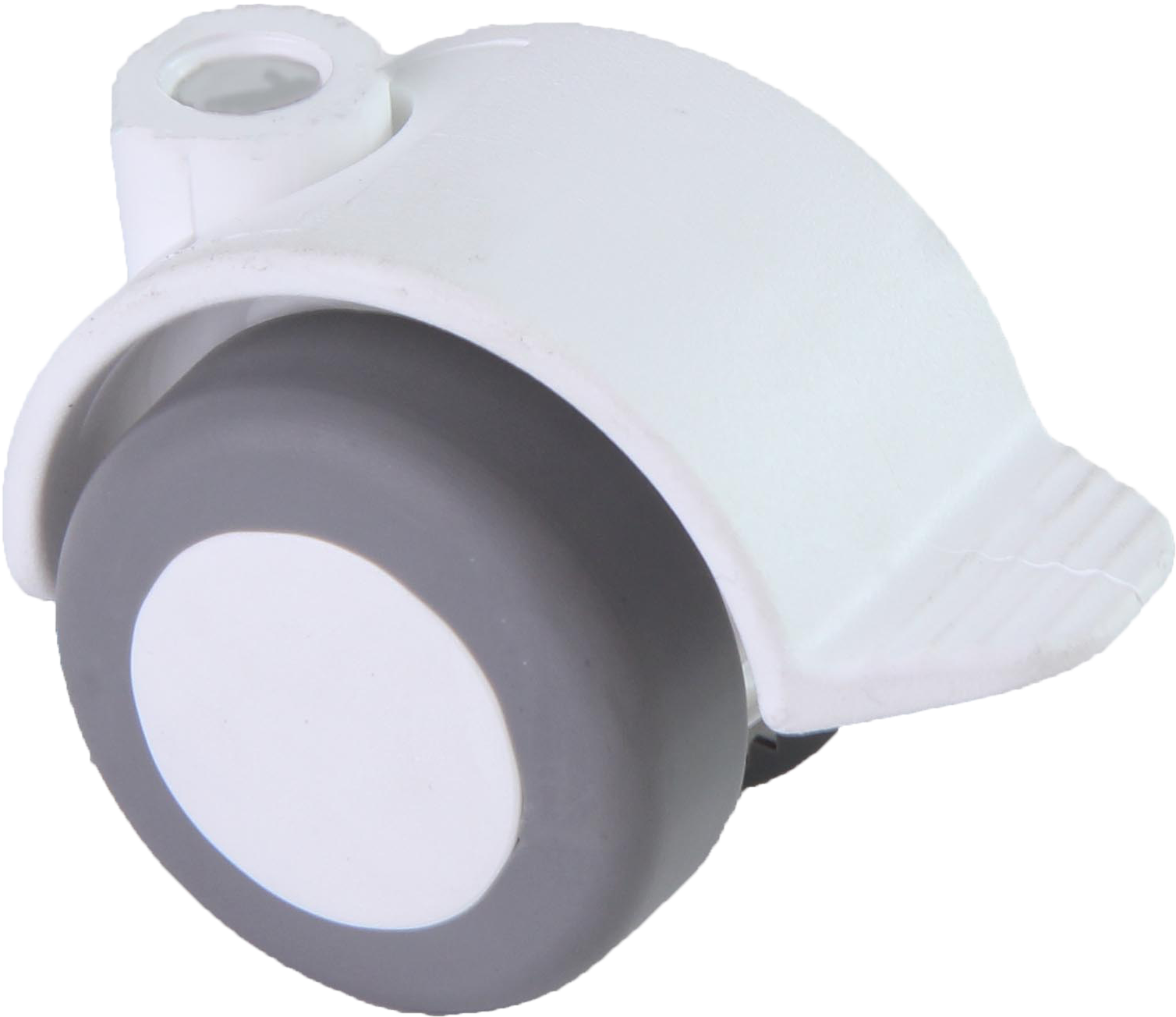 Doppelrolle Ø 40 mm mit weicher Lauffläche grau und Feststeller, Bohrung Ø 8mm, weiss