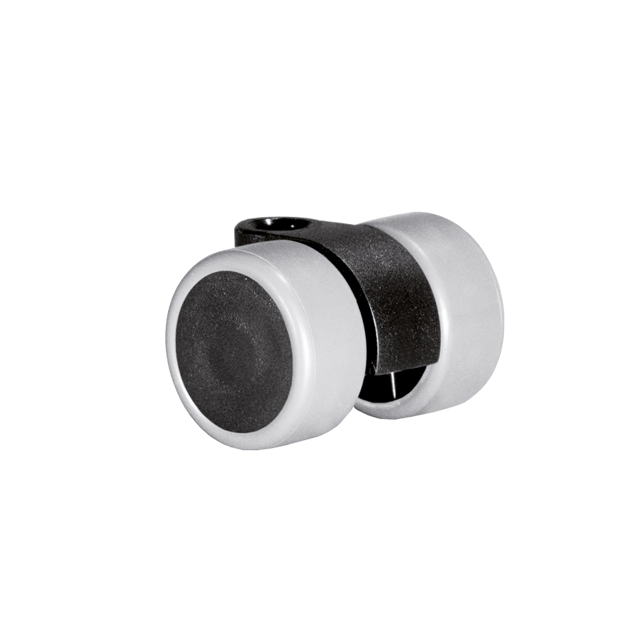 Doppelrolle Ø 30 mm mit weicher Lauffläche grau