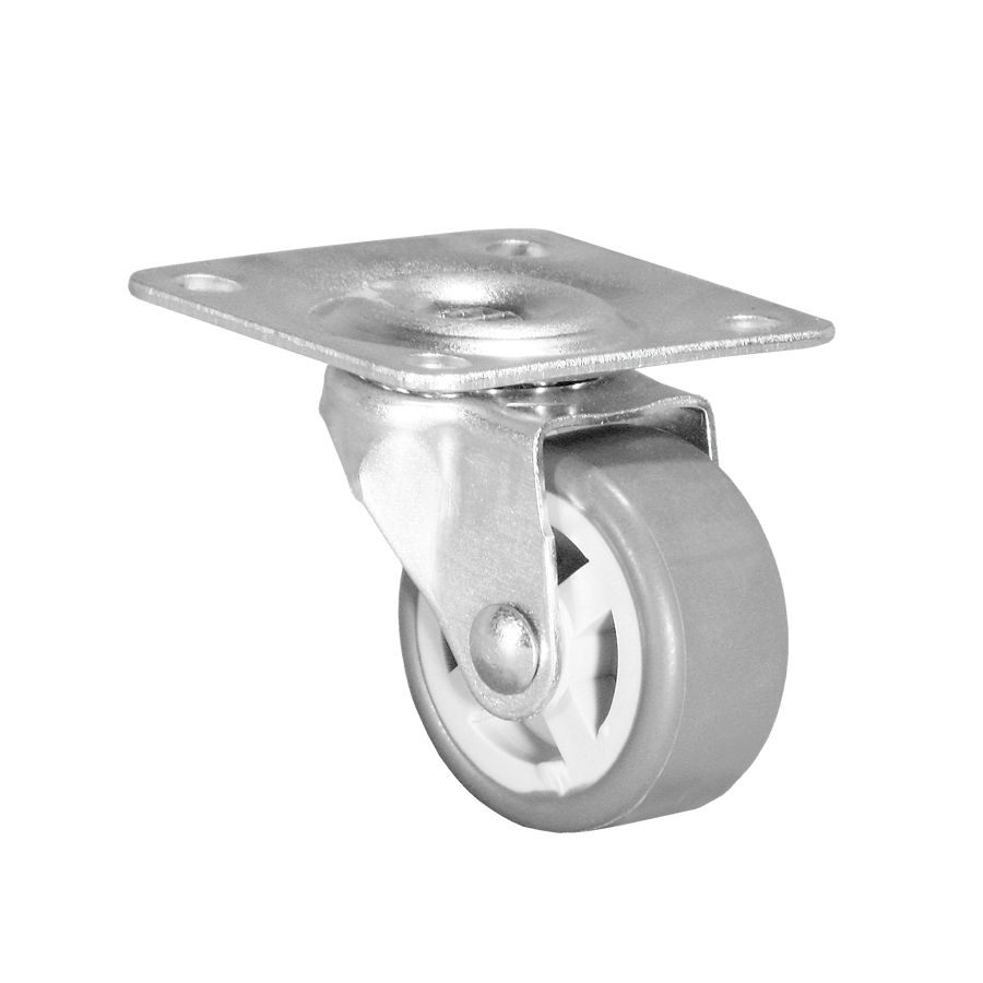 Ø 25 mm Apparaterolle mit weicher Lauffläche, Anschraubplatte 40x40 mm