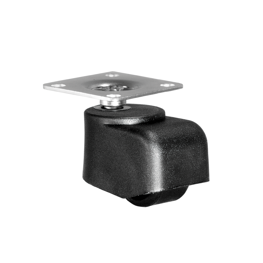 Walzenrolle Ø 25 mm mit harter Lauffläche, Anschraubplatte 40x40 mm