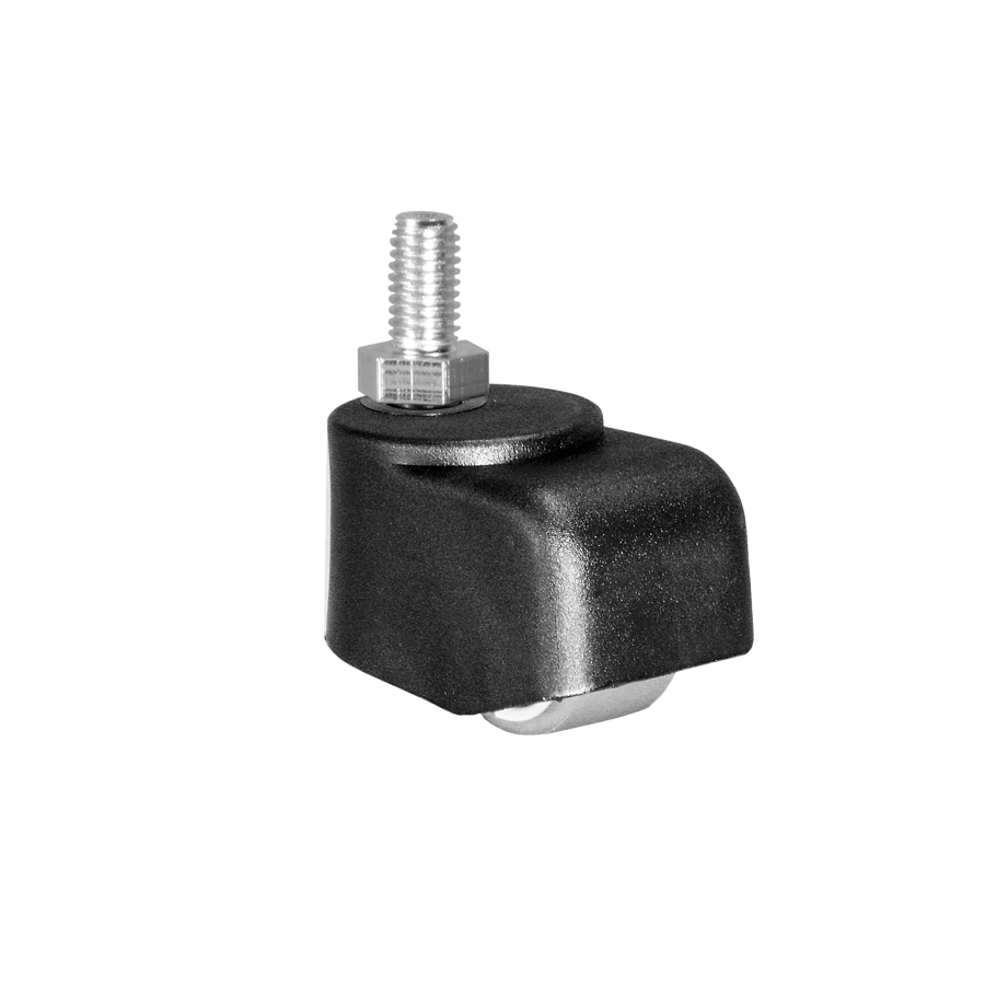 Walzenrolle Ø 25 mm mit weicher Lauffläche, Gewindestift M10x15 mm