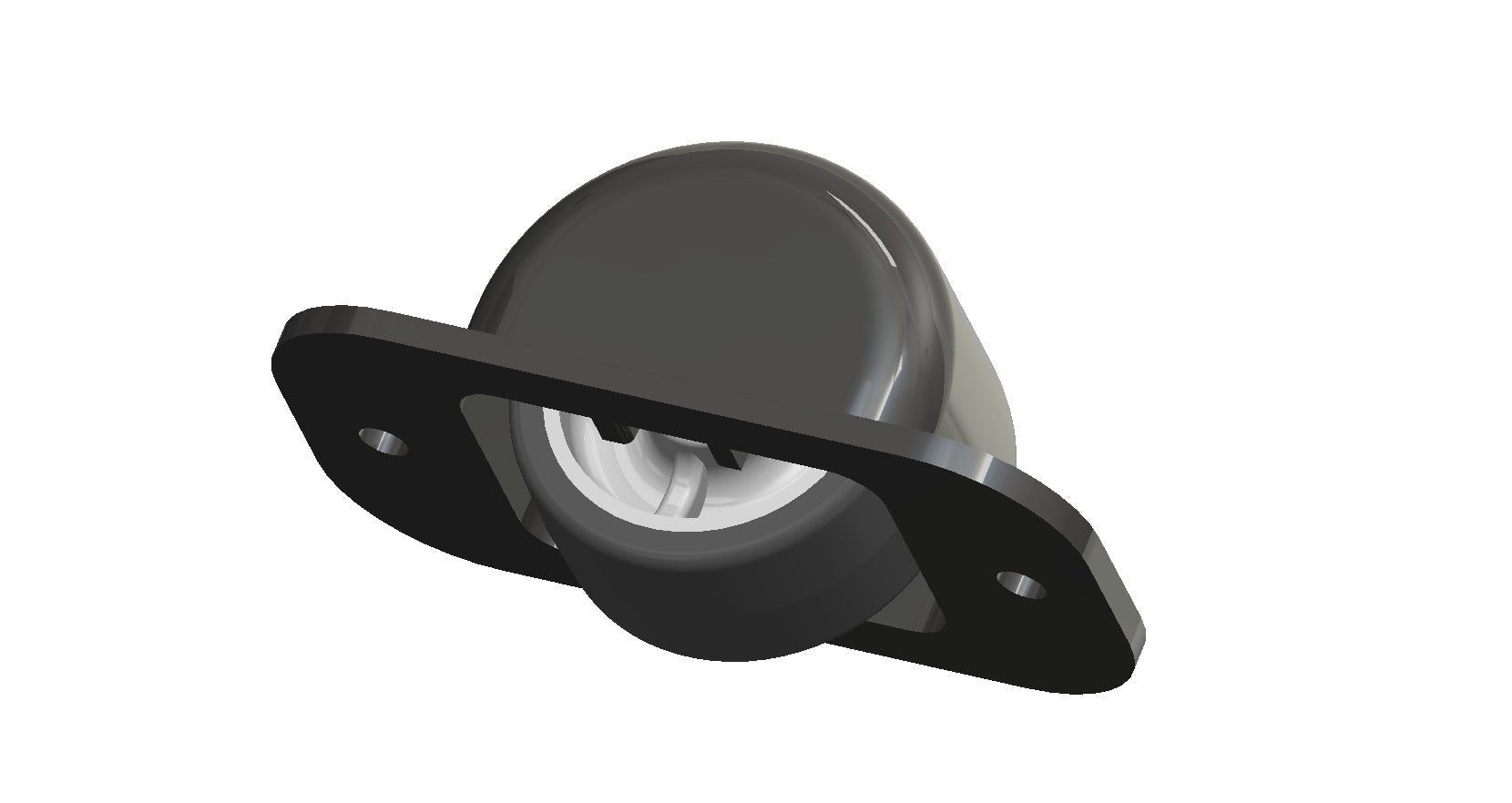Bettkastenrolle mit Kunststoffgehäuse schwarz, Stahlachse Ø 8mm, mit weicher Lauffläche grau, Ø 40mm