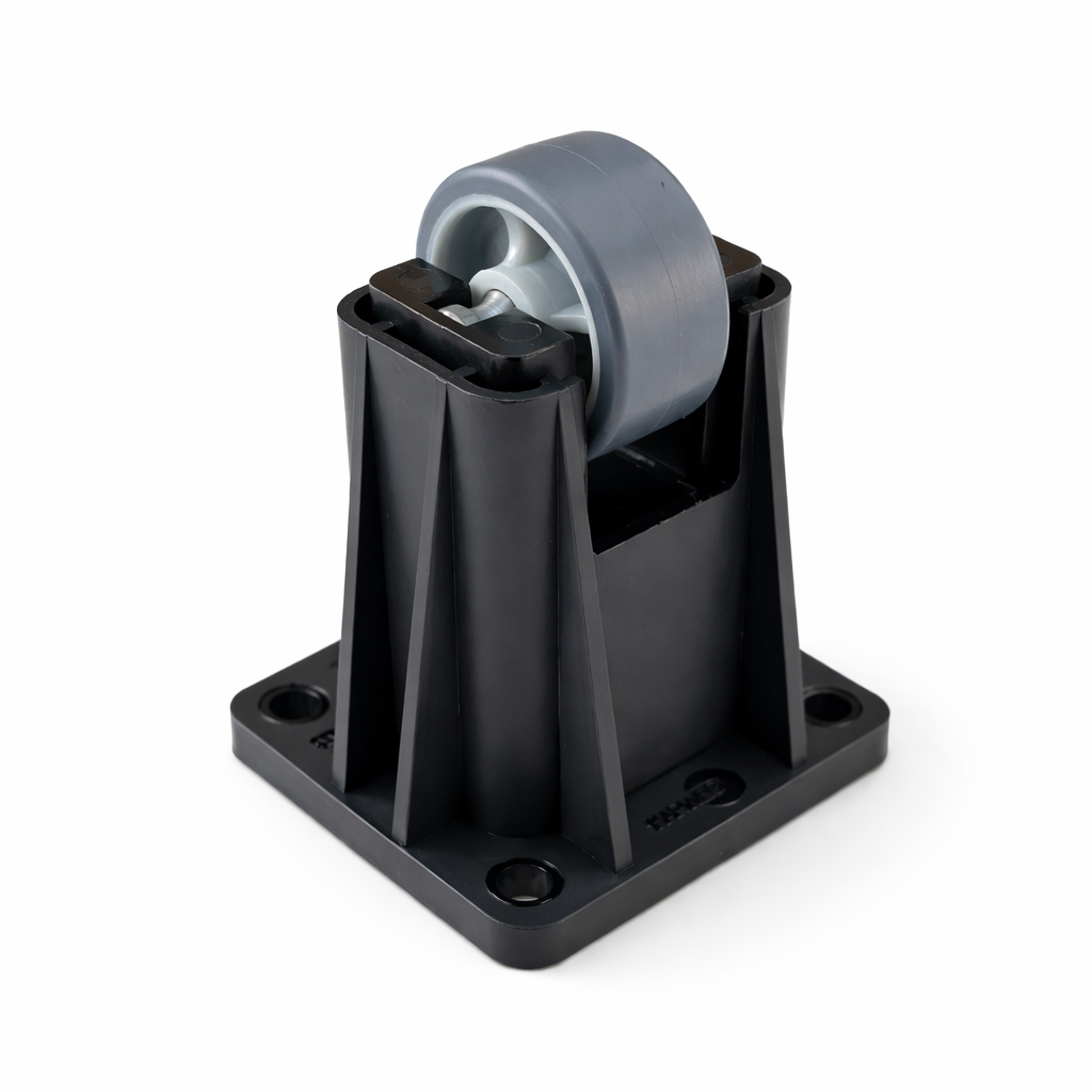 Höhenverstellbare Bockrolle Ø40mm, fertig montiert