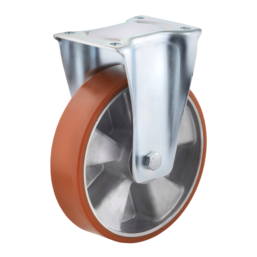Ø 100 mm, Bockkrolle mit Anschraubplatte, Radkörper aus Aluminium-Druckguss, Abbildung ähnlich