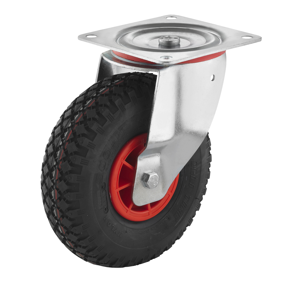 Ø 260 mm, Lenkrolle mit Anschraubplatte, Luftbereifung mit Rollenlager
