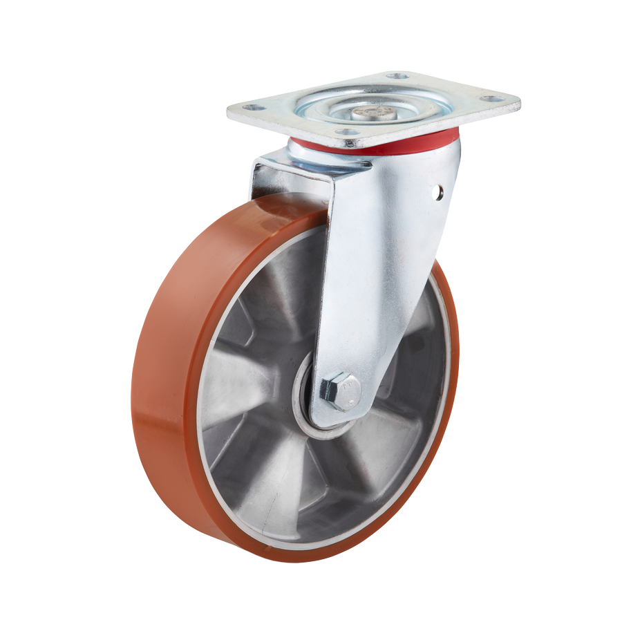 Ø 100 mm, Lenkrolle mit Anschraubplatte, Radkörper aus Aluminium-Druckguss, Abbildung ähnlich