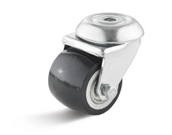 Mini-Schwerlastrolle Ø50mm, Rückenloch, Rad aus Polyurethan