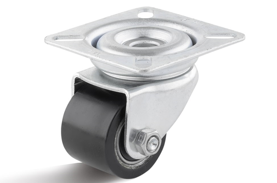 Mini-Schwerlast-Lenkrolle Ø 50mm, Anschraubplatte, Lauffläche aus Polyurethan