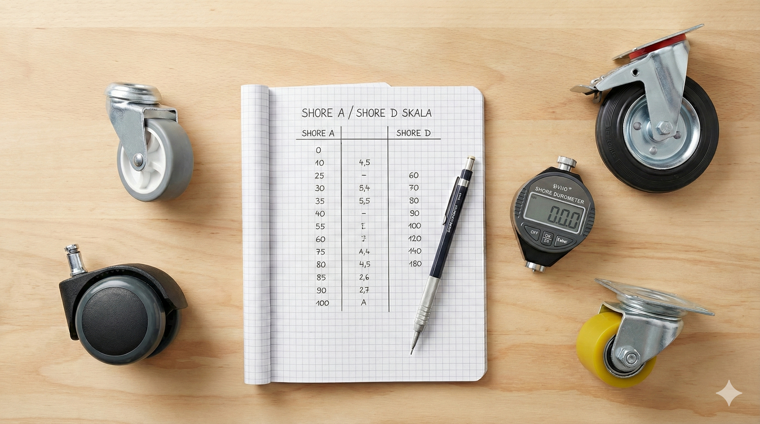 Shore Härte verstehen: Der ultimative Guide für die richtige Rollen-Wahl