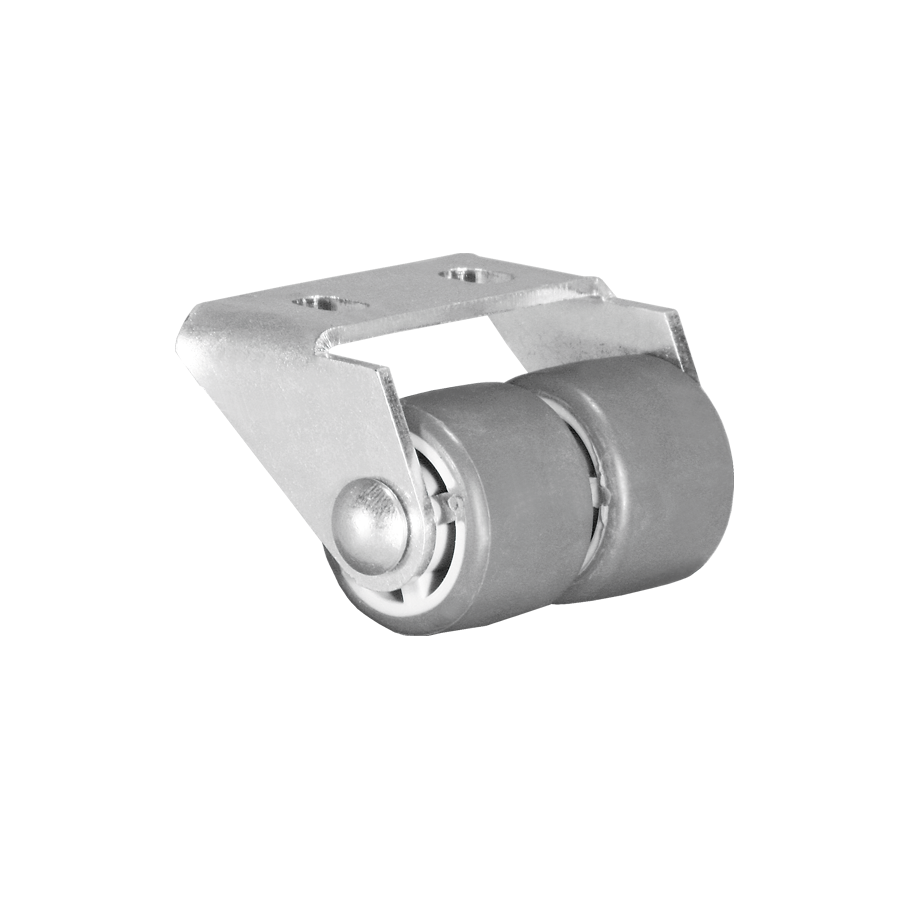 Ø 25 mm, Sonderkonstruktion Kastenbockrolle mit weicher Lauffläche, 2x Rad