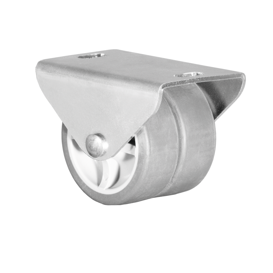 Ø 50 mm, Sonderkonstruktion Kastenbockrolle mit weicher Lauffläche, 2x Rad