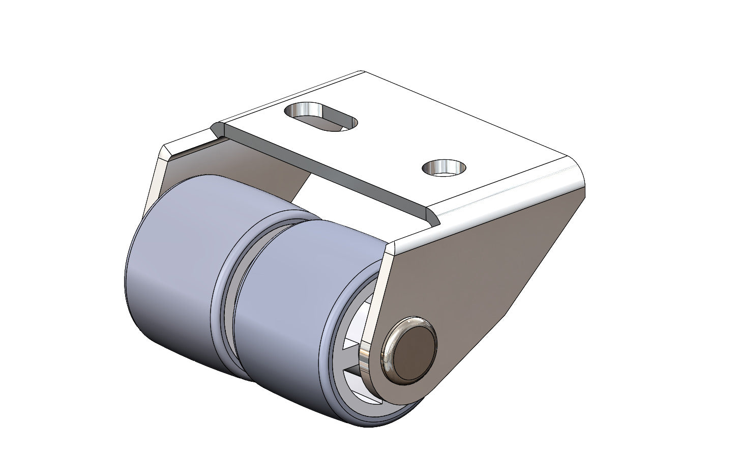 Ø 25 mm, Sonderkonstruktion Kastenbockrolle mit weicher Lauffläche, 2x Rad