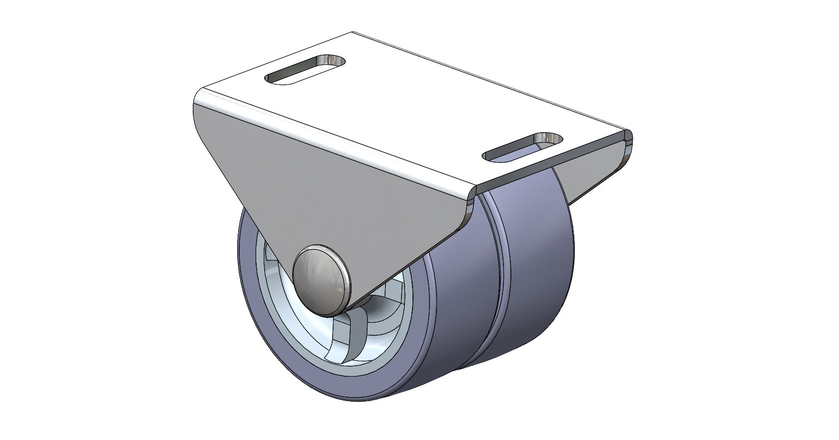 Ø 50 mm, Sonderkonstruktion Kastenbockrolle mit weicher Lauffläche, 2x Rad