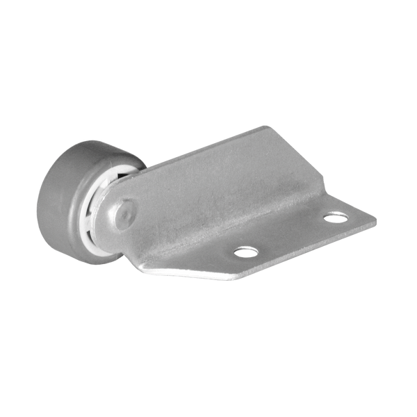 Winkel 22x50 mm verzinkt mit Rolle Ø 030 mm, weiche Lauffläche, Ausführung links