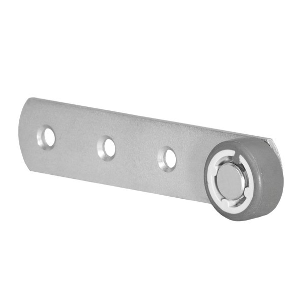 Hebel 135x28 mm verzinkt mit Rolle Ø 40 mm, weiche Lauffläche