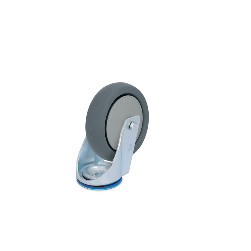 Ø 125 mm Apparaterolle mit weicher Lauffläche, Rückenloch