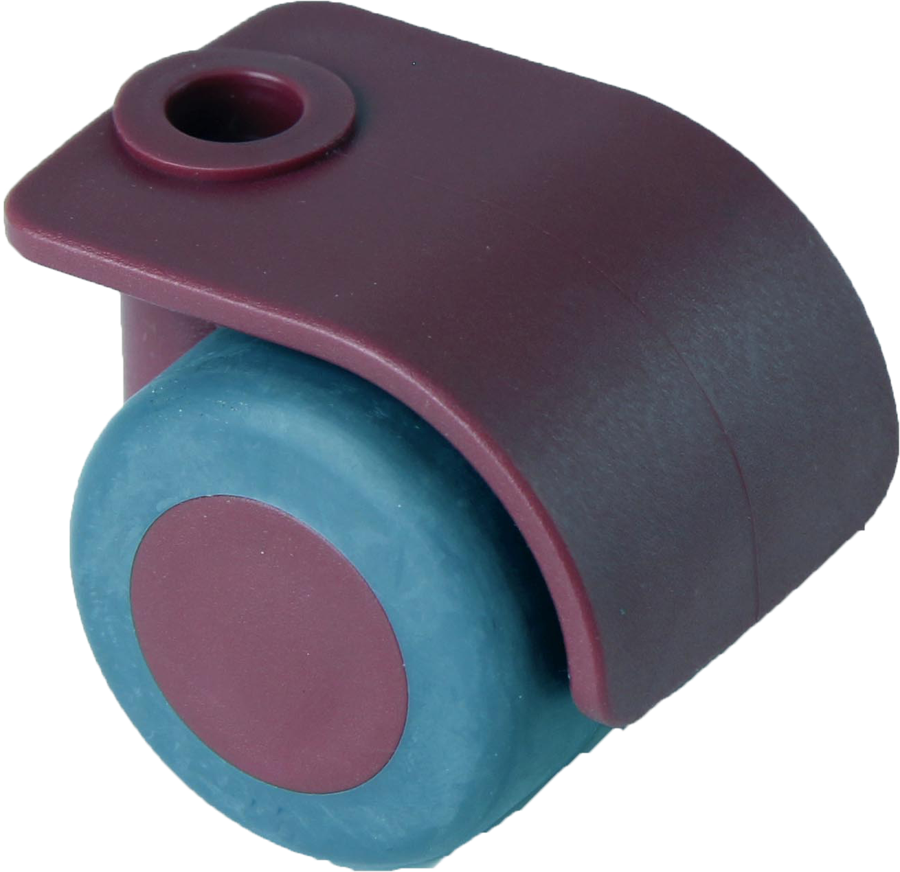 Doppelrolle Ø 35 mm mit weicher Lauffläche, Bohrung Ø 8mm, merlot