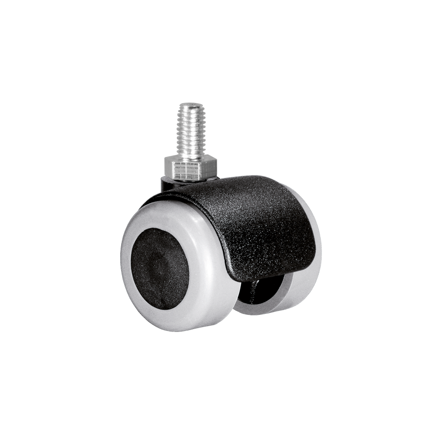 Doppelrolle Ø 35 mm mit weicher Lauffläche grau, Gewindestift M8x15 mm