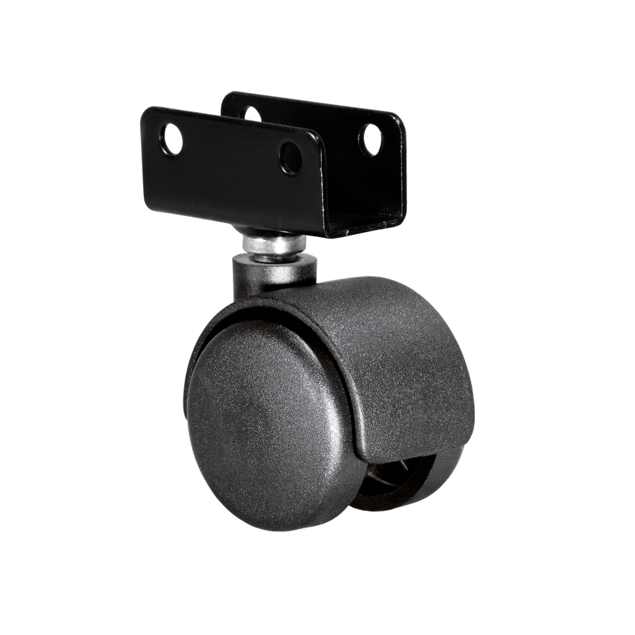 Doppelrolle Ø 40 mm mit harter Lauffläche, Plattenschuh 16 mm