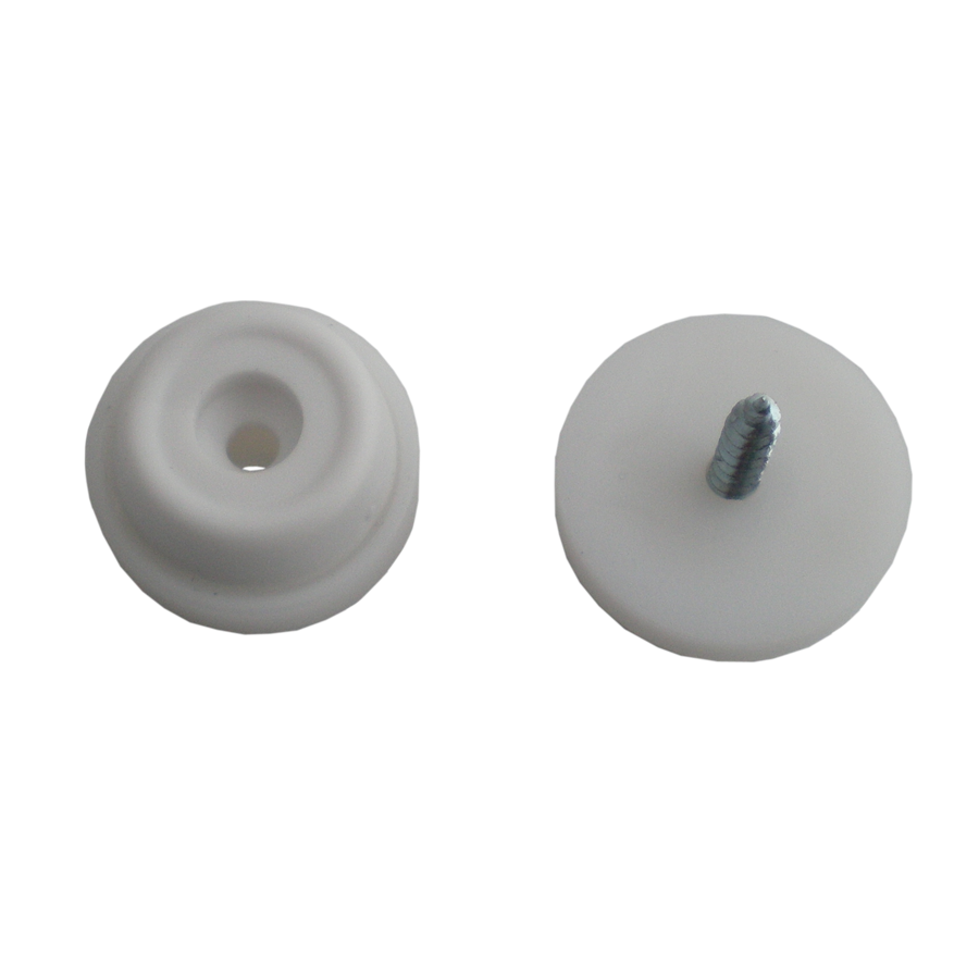 Gummistopper Ø 24 mm weiß, inklusive Befestigungsschraube 3,5x25 mm
