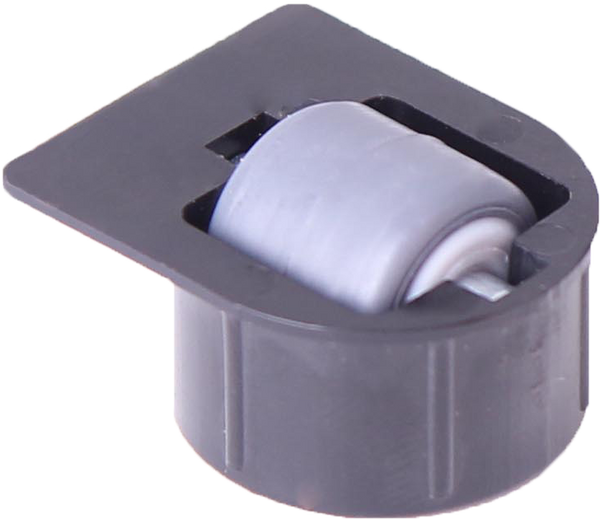 Stollenrolle mit Rad mit weicher Lauffläche grau, Ø 16 mm, für Bohrung Ø 25 mm, Bauhöhe 4 mm, mit Fahne