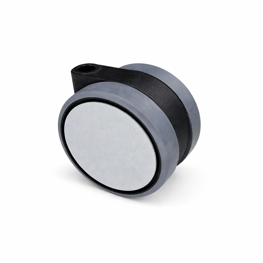 KARWEG Ø75 mm, silber, Doppelrolle, weiche Lauffläche, durchgehende Radachse.