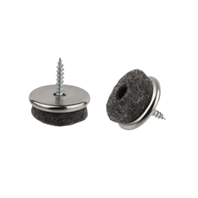 Filzgleiter Ø 30 mm grau/vernickelt, inkl. Schraube 3,5x16 mm, Bauhöhe 10 mm