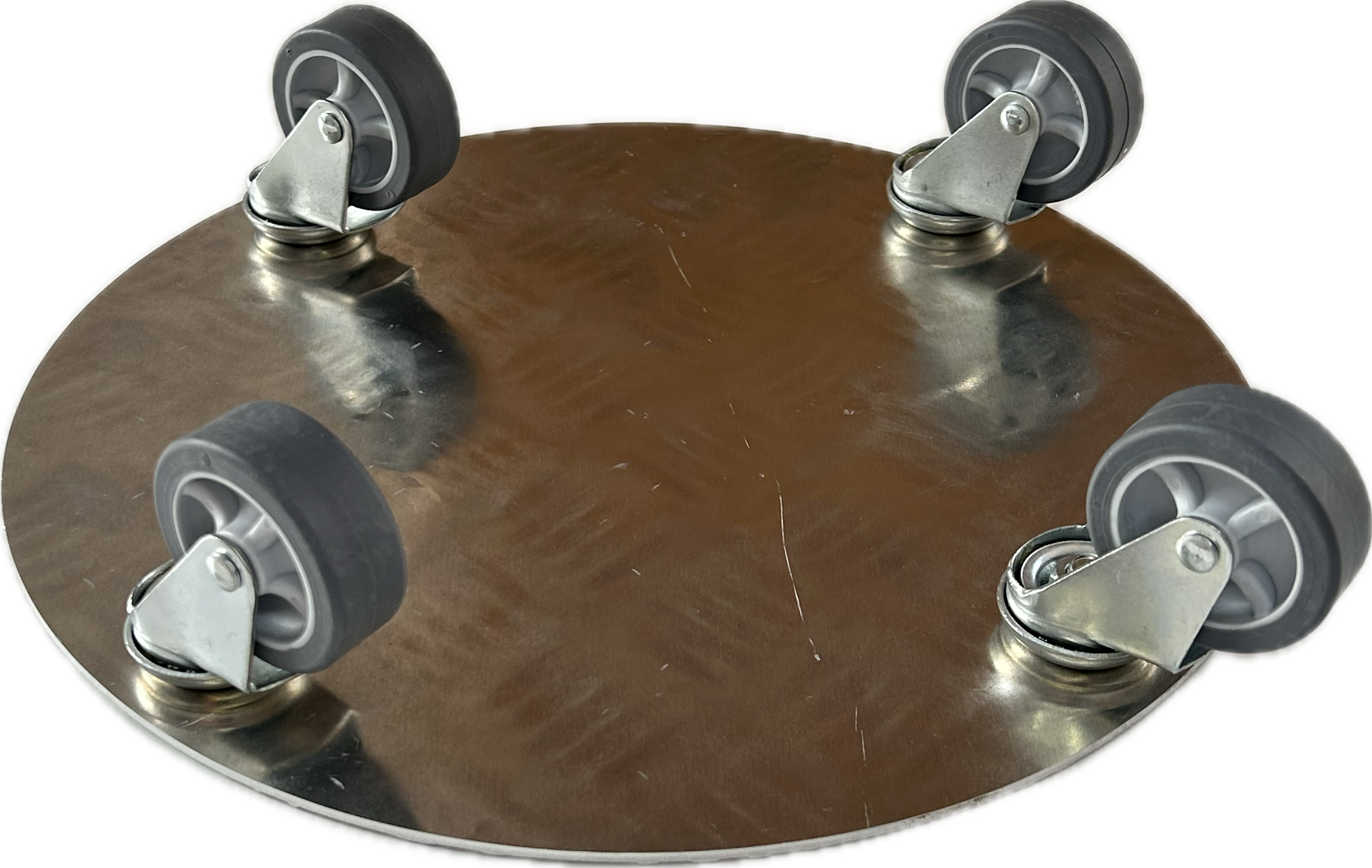 Pflanzenroller Ø300mm aus Aluminium Riffelblech, 4x Apparaterrolle Ø50mm fertig montiert