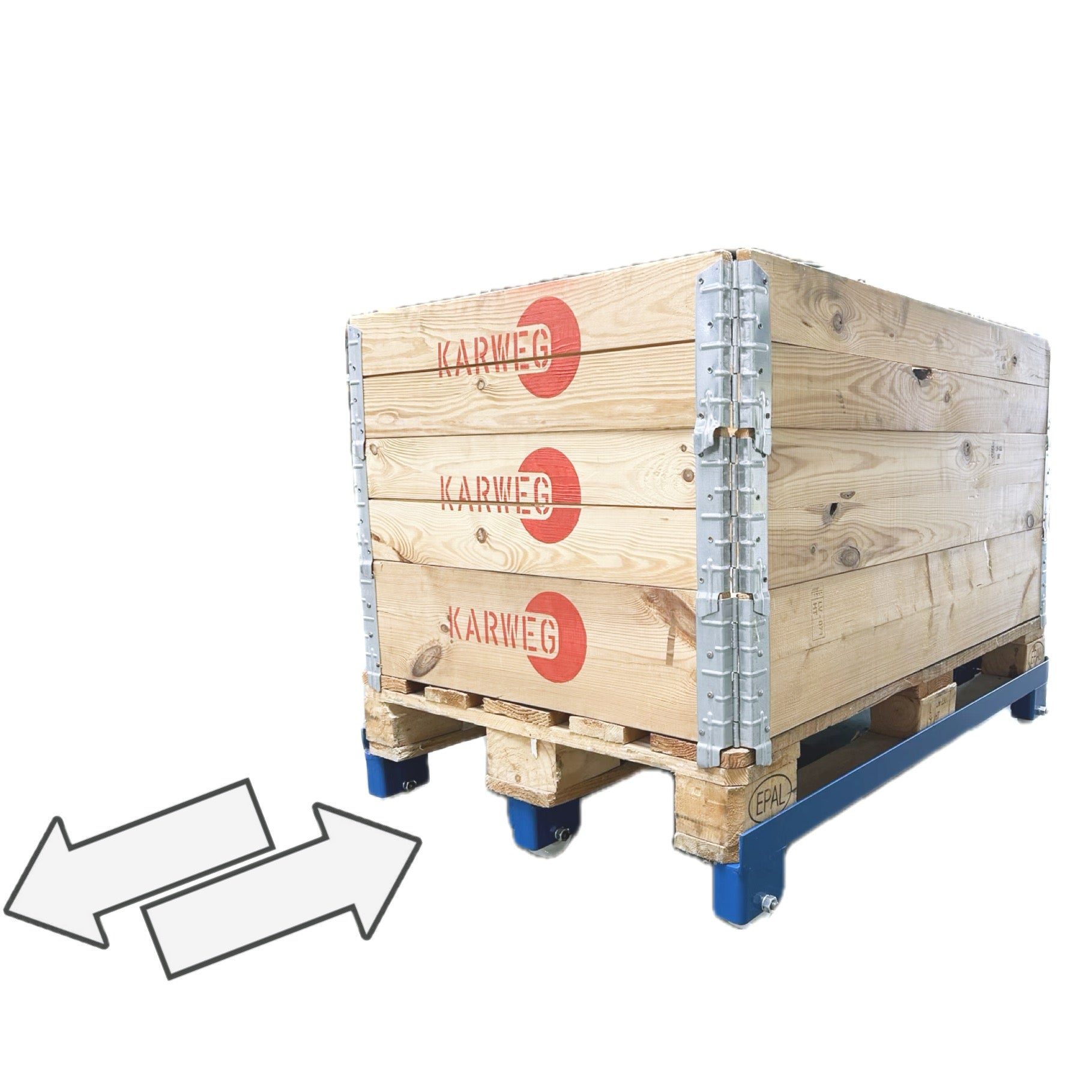 Europaletten-Rollwagen, hubwagentauglich, 1000kg, 5 Nylonrollen, niedrige Höhe