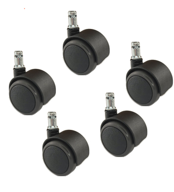 Satz Bürostuhlrollen Ø 50mm, Stift Ø 11mm - 5 Stück im Set