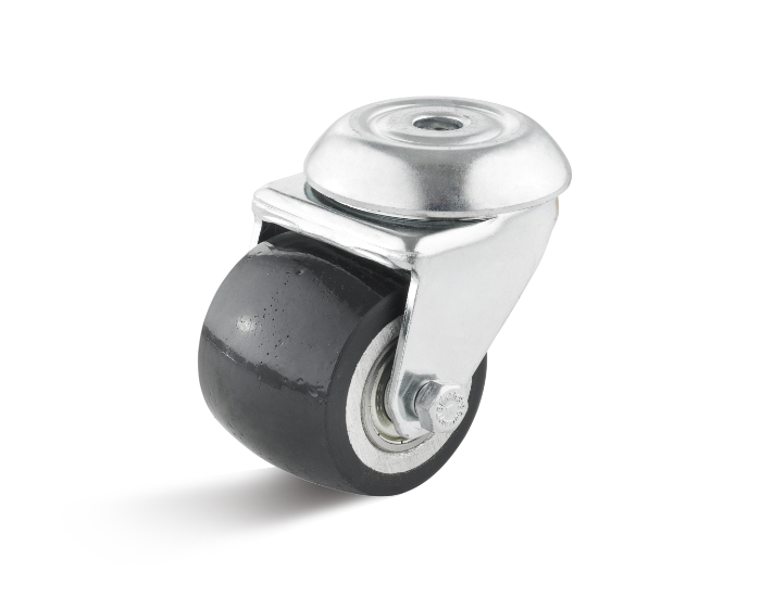 KARWEG Mini-Schwerlast-Lenkrolle 50 mm, Polyurethan-Alufelge, schwarz, Einzelstück.
